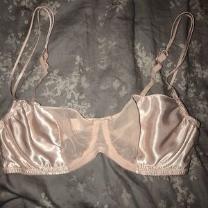 ❌❌ SOLD❌❌Sheer silk bralette bra blush pink